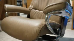 Stressless Relaxsessel|Sessel View M Leder Cori 91 Mole 09 Signature Gestell Wenge mit Hocker