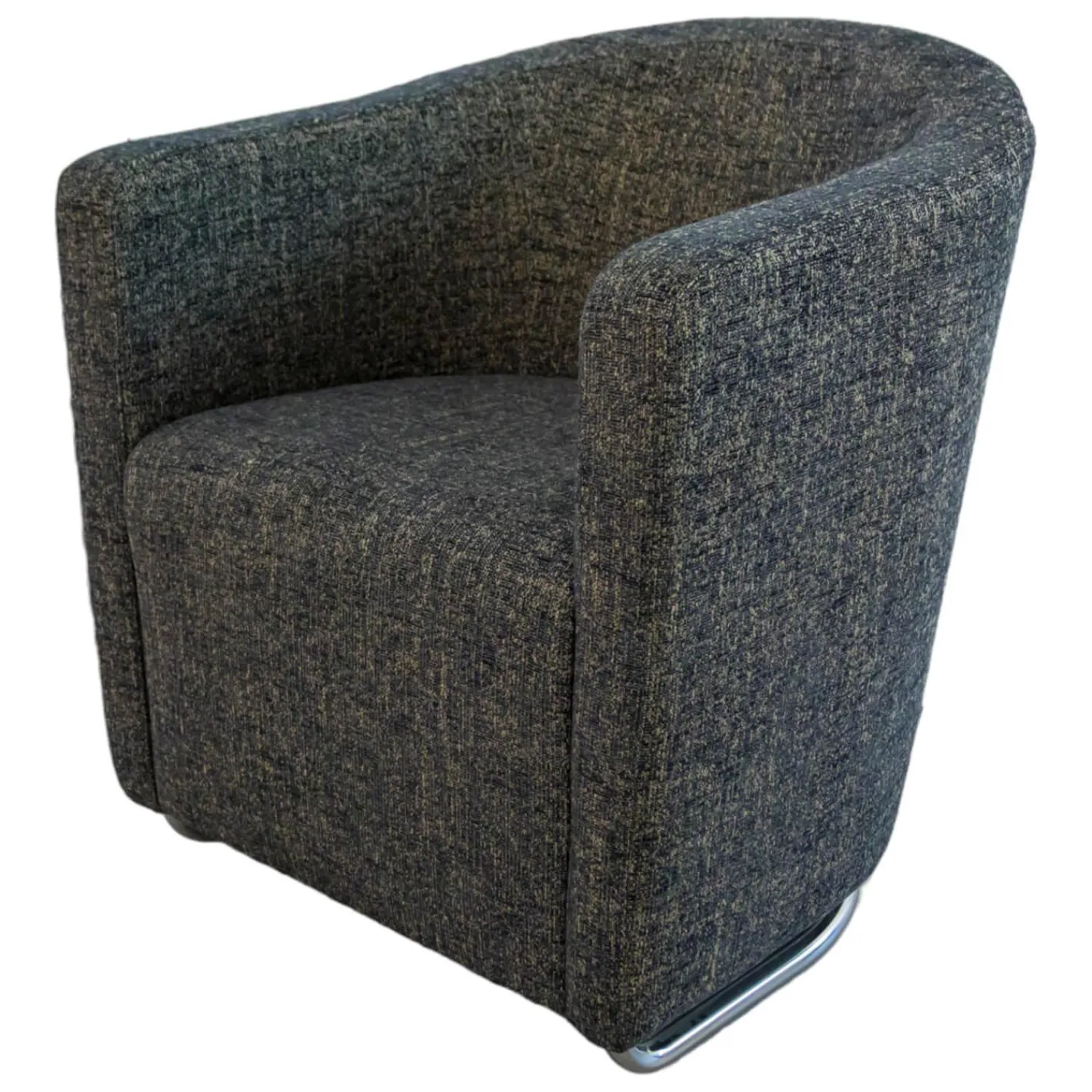 IP Design Relaxsessel|Sessel Vigo Stoff Quinto Grau Edelstahlkufe Poliert