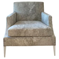 Ligne Roset Loungesessel|Sessel Voltige Stoff Weiß Grau Gemustert Füße Metall Weiß Lackiert