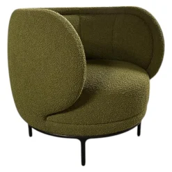 Wittmann Loungesessel|Sessel Vuelta Fauteuil 80 Stoff Elle Olivgrün Grün Füße Metall Pulverbeschichtet Bronze Schwarz