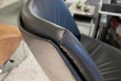 Werther Loungesessel|Sessel W100 Limited Edition Anilinleder Schwarz L 720010 Fuß Tellerscheibe Edelstahl Schwarz Drehbar