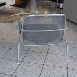 B&B Italia Einzelstühle|Relaxsessel|Sessel Web Stoff Serra Anthrazit Rücken Netz Grau Gestell Chrom