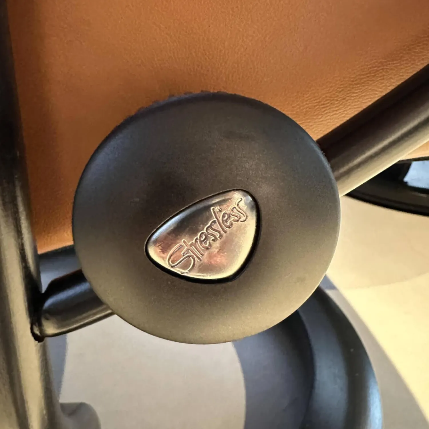 Stressless Relaxsessel|Sessel Wing M Classic Bezug Leder Paloma New Cognac Braun Gestell Schwarz