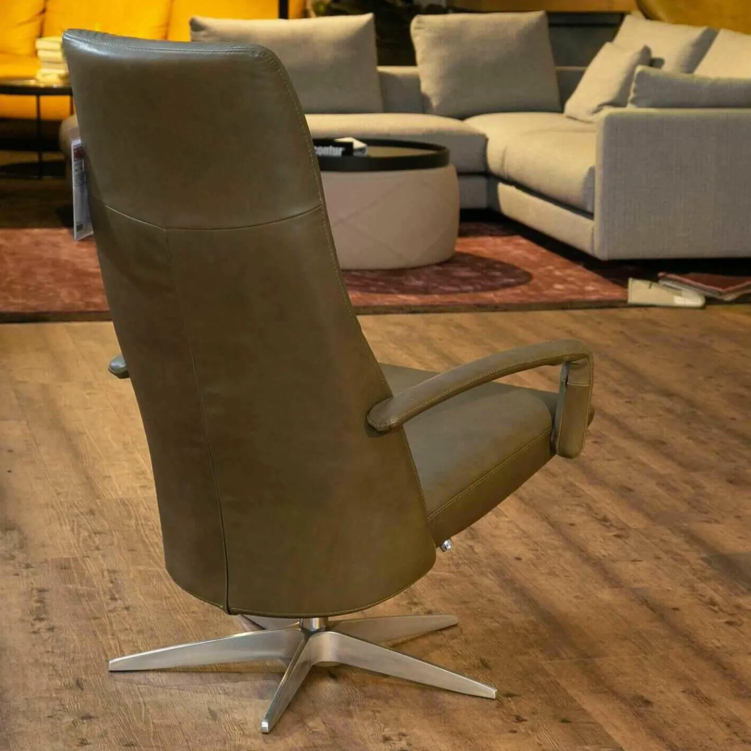 WK Wohnen Relaxsessel|Sessel WK 608 Tipo Mit Hocker Leder 40 Royal 400 Fuß Chrom Gebürstet