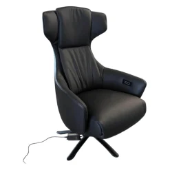 WK Wohnen Relaxsessel|Sessel WK687 Bosso 7321 Leder Dino Schwarz mit motorischen Funktionen