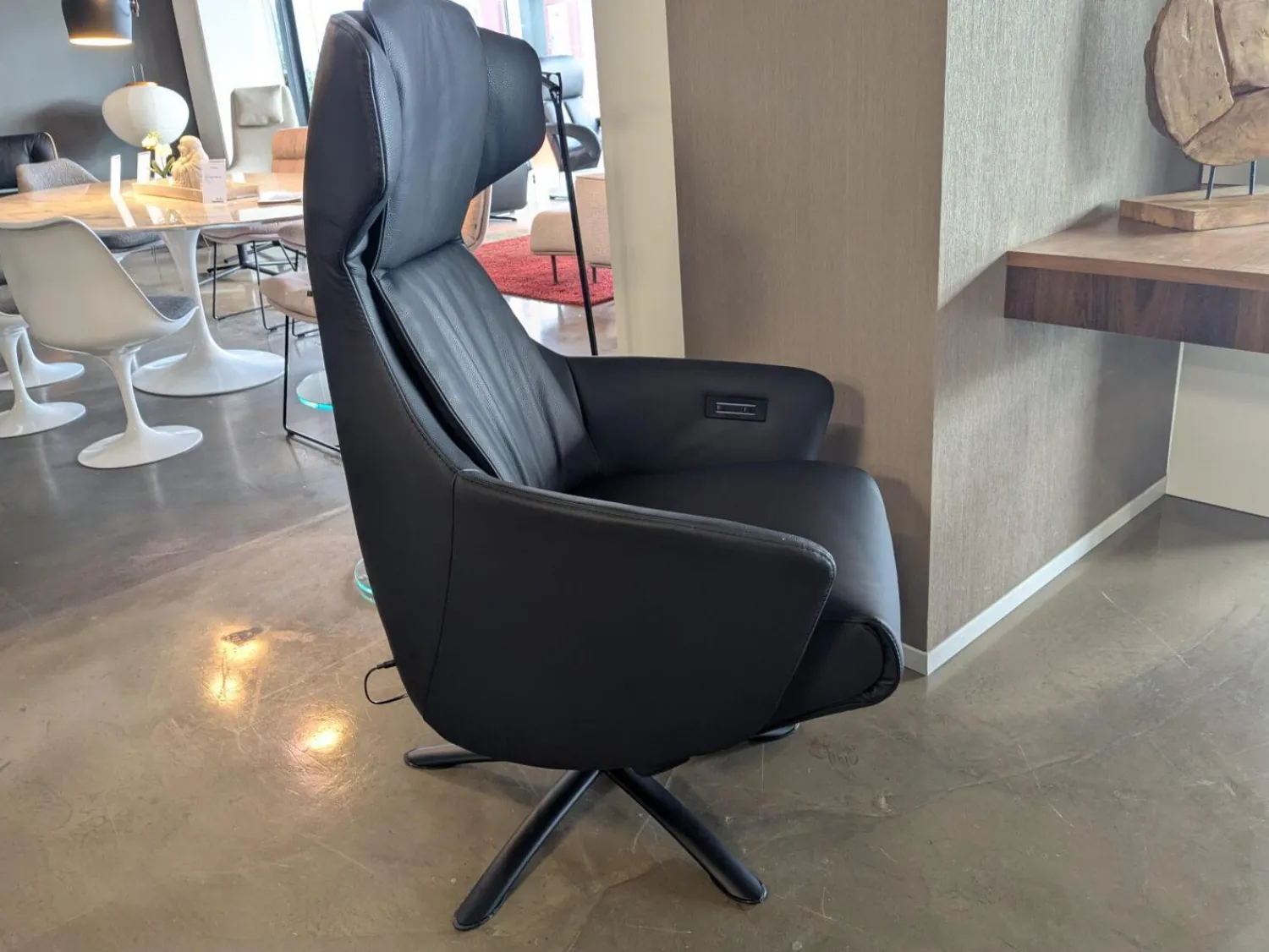 WK Wohnen Relaxsessel|Sessel WK687 Bosso 7321 Leder Dino Schwarz mit motorischen Funktionen