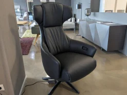 WK Wohnen Relaxsessel|Sessel WK687 Bosso 7321 Leder Dino Schwarz mit motorischen Funktionen