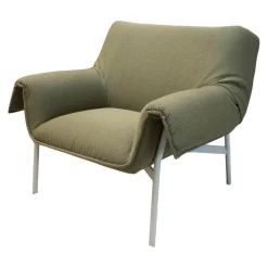 Muuto Loungesessel|Sessel Wrap Lounge Chair Stoff Grün Gestell Stahl Pulverbeschichtet Grau