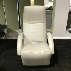 Jori Relaxsessel|Sessel Yoga JR7360 Leder Celia Egg Weiß Creme Gestell Schwarz Lackiert