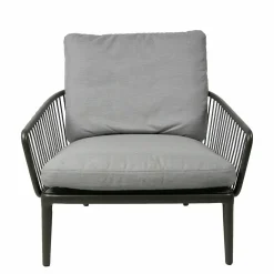 Rolf Benz Loungemöbel|Loungesessel|Sessel Yoko Outdoor Bezug Platingrau 12.751 Gestell Aluminium Anthrazit Matt Mit Hocker