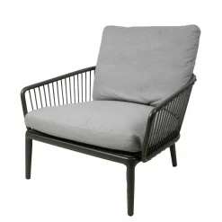 Rolf Benz Loungemöbel|Loungesessel|Sessel Yoko Outdoor Bezug Platingrau 12.751 Gestell Aluminium Anthrazit Matt Mit Hocker