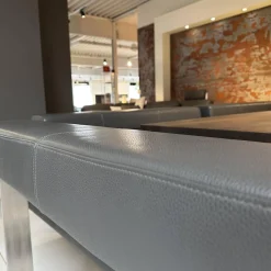 Kolini Bänke|Set Eckbank K122 Steel LEder Montana in 1241 Graphit Gestell Edelstahl