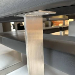 Kolini Bänke|Set Eckbank K122 Steel LEder Montana in 1241 Graphit Gestell Edelstahl