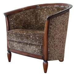 Finkeldei Relaxsessel|Sichtholzsessel Julietta Stoff Montagna 3344 Braun Graubeige