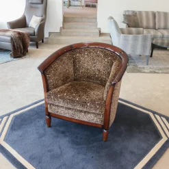 Finkeldei Relaxsessel|Sichtholzsessel Julietta Stoff Montagna 3344 Braun Graubeige