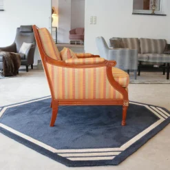 Finkeldei Relaxsessel|Sichtholzsessel Lafayette 756 Stoff Gelb Orange Rot Gestell Kirschbaum