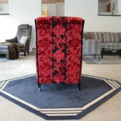 Finkeldei Relaxsessel|Sichtholzsessel Merkur 343 Sonderstoff Jab Anstotz Rot Schwarz