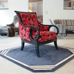 Finkeldei Relaxsessel|Sichtholzsessel Paris 309 Sonderstoff Jab Anstotz Rot Schwarz Gestell Schwarz