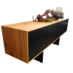 ASCO Kommoden & Sideboards|Sideboard Add On Eiche Natur Rustical Türen MDF Lackiert RAL 9005 Schwarz