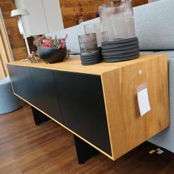 ASCO Kommoden & Sideboards|Sideboard Add On Eiche Natur Rustical Türen MDF Lackiert RAL 9005 Schwarz