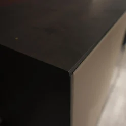 Hartmann Kommoden & Sideboards|Sideboard Alva Kernbirke Massiv Harmaa Mit Vitrinen Beleuchtung Kufen 3110W 1191 Schwarz