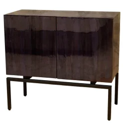Lambert Kommoden & Sideboards|Sideboard Barney Außen Bananenblatt Grau Gefärbt Innen Lack Schwarz Metallgestell Pulverbeschichtet Schwarz