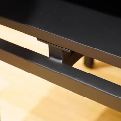 Lambert Kommoden & Sideboards|Sideboard Barney Außen Bananenblatt Grau Gefärbt Innen Lack Schwarz Metallgestell Pulverbeschichtet Schwarz