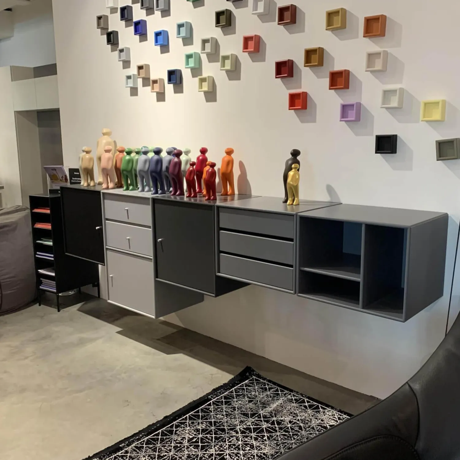 Montana Kommoden & Sideboards|Sideboard Basis Lack Fiord Grafic Black Snow Anthracite