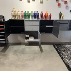 Montana Kommoden & Sideboards|Sideboard Basis Lack Fiord Grafic Black Snow Anthracite