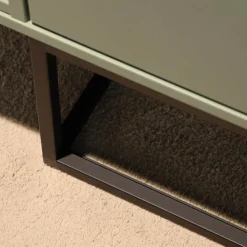 Contur Kommoden & Sideboards|Sideboard Biella Front Lack L460 Salbeigrün Satin Korpus K190 Lavaschwarz