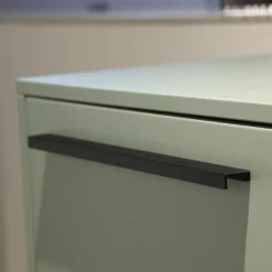 Contur Kommoden & Sideboards|Sideboard Biella Front Lack L460 Salbeigrün Satin Korpus K190 Lavaschwarz