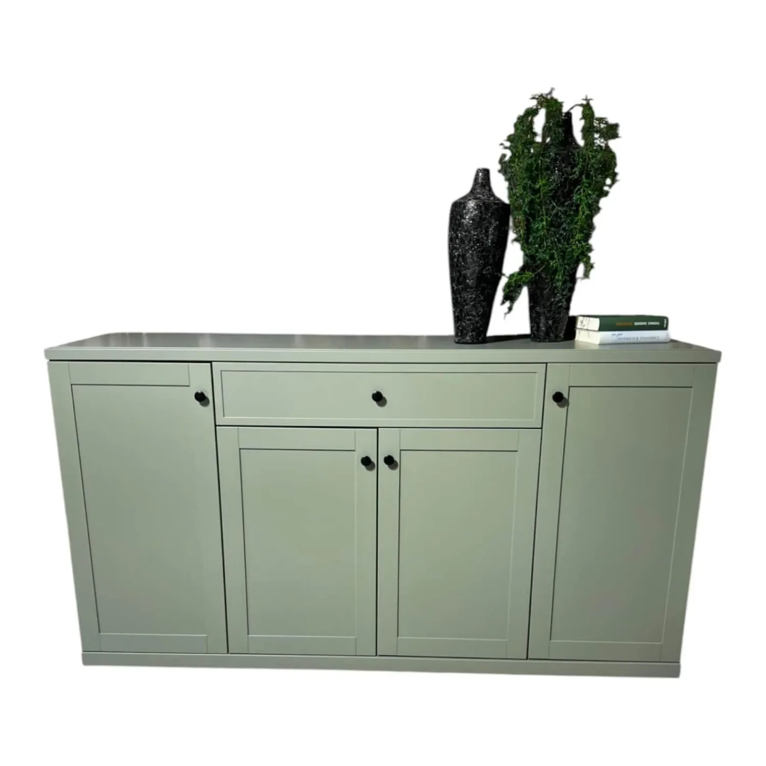 IRO Kommoden & Sideboards|Sideboard Caseda Lack Schilfgrün Griffe Schwarz Matt