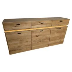 MCA Furniture Kommoden & Sideboards|Sideboard Como Wildeiche Geölt Teilmassiv mit LED-Beleuchtung