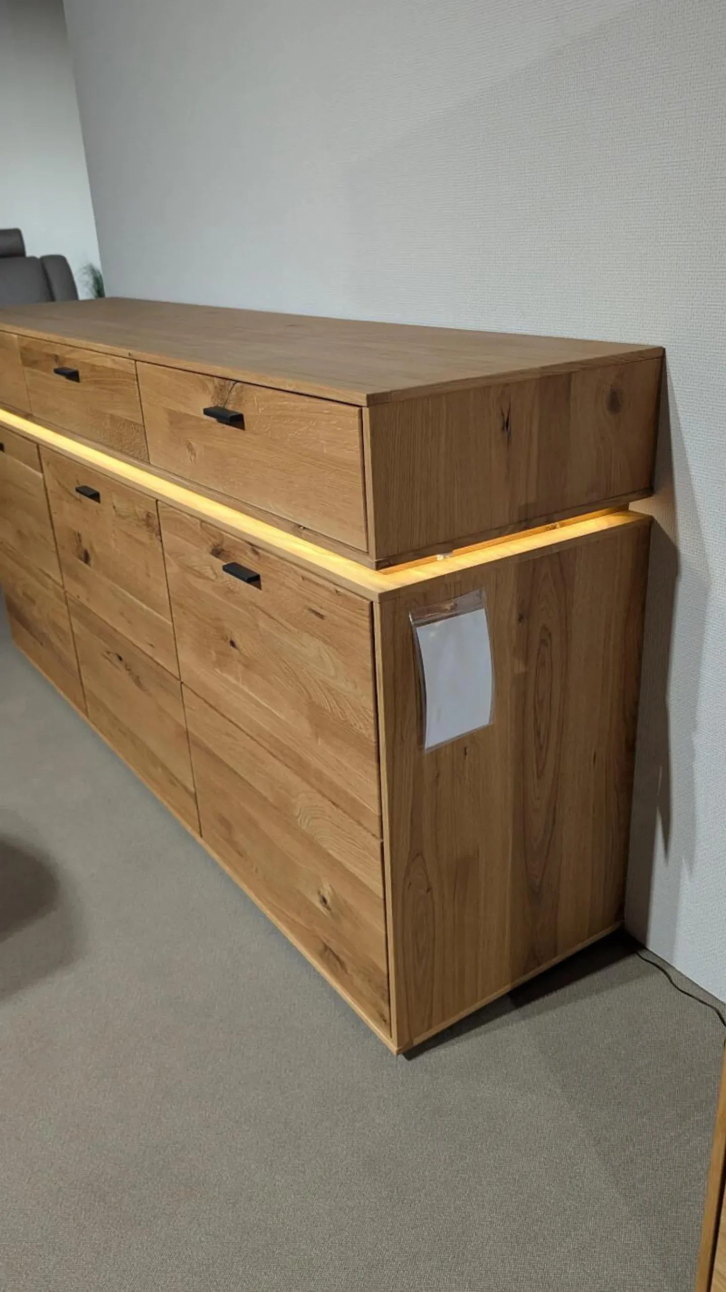 MCA Furniture Kommoden & Sideboards|Sideboard Como Wildeiche Geölt Teilmassiv mit LED-Beleuchtung