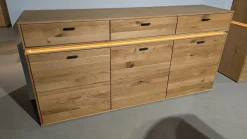 MCA Furniture Kommoden & Sideboards|Sideboard Como Wildeiche Geölt Teilmassiv mit LED-Beleuchtung