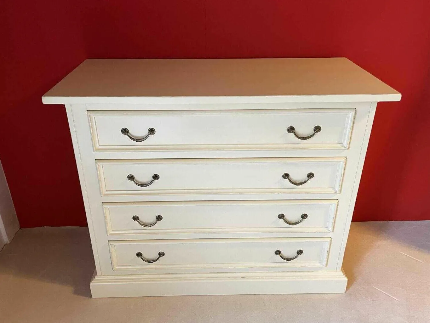 Tonin Casa Kommoden & Sideboards|Sideboard Creme Lack Massivholz mit Vier Laden