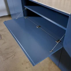 Interlübke Kommoden & Sideboards|Sideboard Cube Light Lack Atlantik mit Abdeckplatte Quarzit Taj Mahal und Hintergrundbeleuchtung