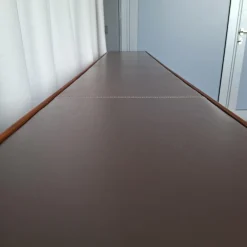 Interlübke Kommoden & Sideboards|Sideboard Cube Nussbaum Canela Geölt Lederauflage Dunkelbraun Sockel Grau