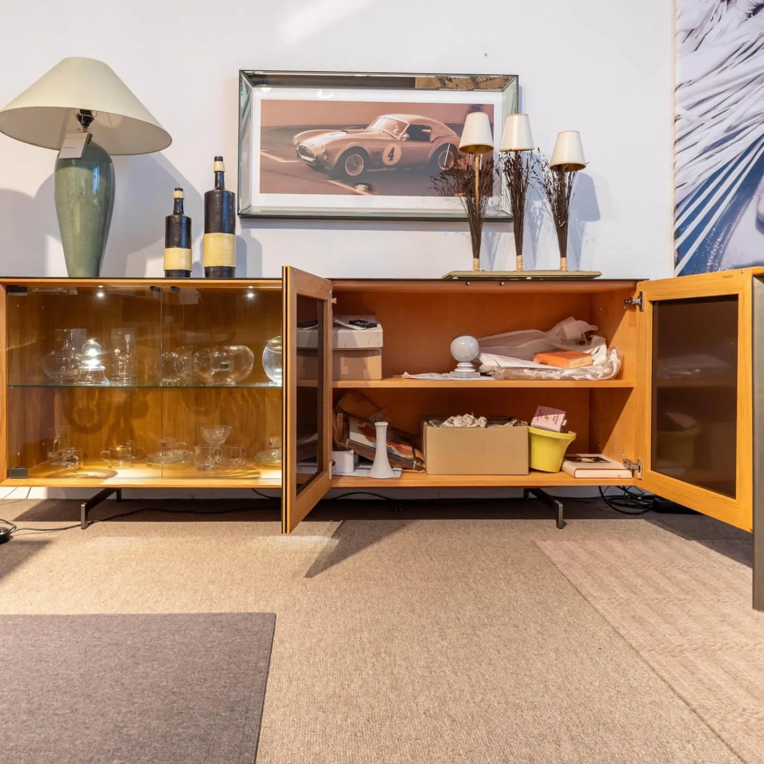 Team 7 Kommoden & Sideboards|Sideboard Cubus AC 65 Innen Buche Außen Eiche Glastüren Mit Touchbeschlag