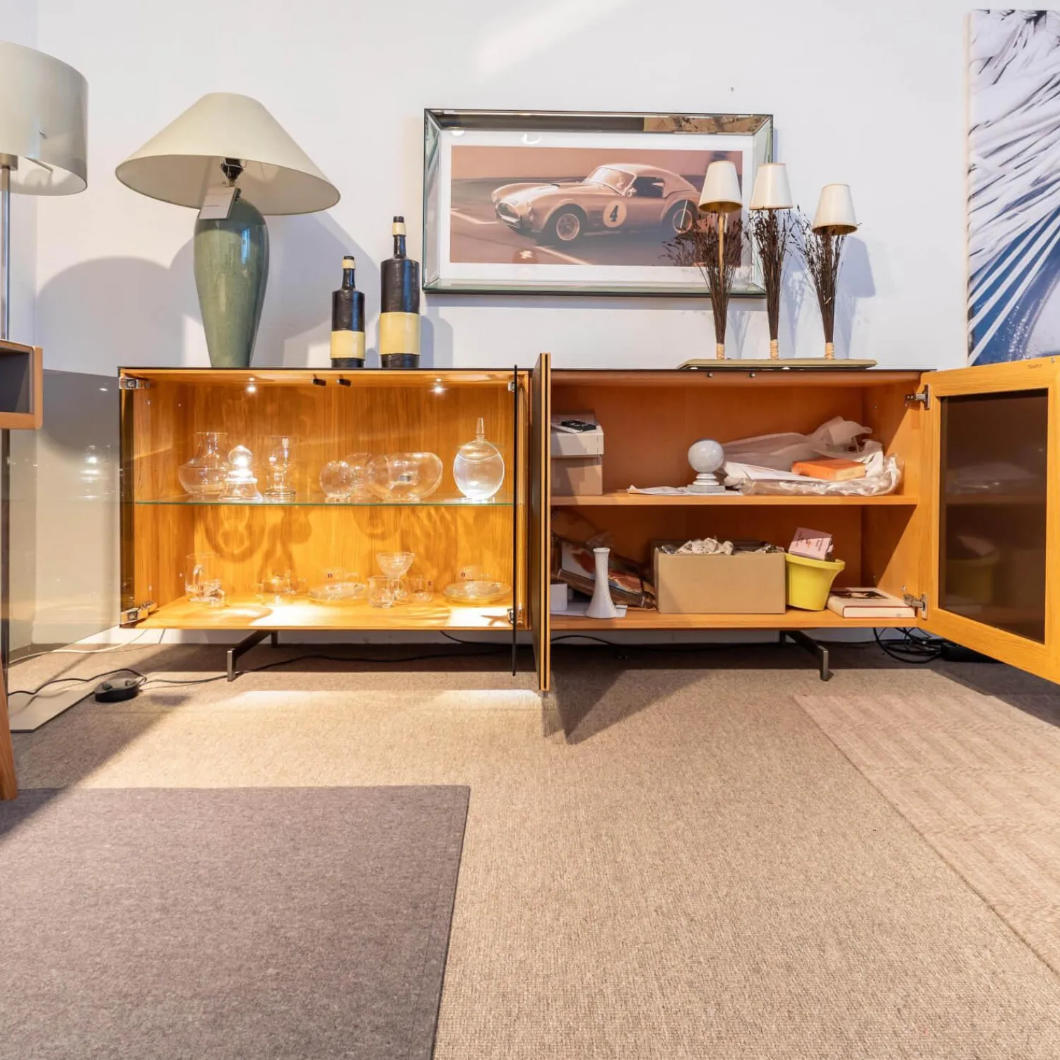 Team 7 Kommoden & Sideboards|Sideboard Cubus AC 65 Innen Buche Außen Eiche Glastüren Mit Touchbeschlag