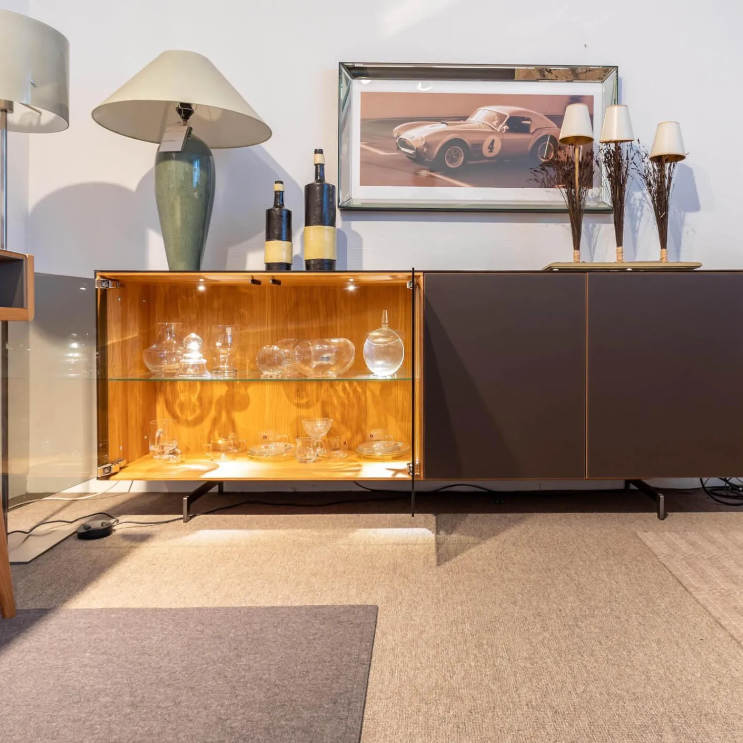 Team 7 Kommoden & Sideboards|Sideboard Cubus AC 65 Innen Buche Außen Eiche Glastüren Mit Touchbeschlag