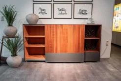 Team 7 Kommoden & Sideboards|Sideboard Cubus Pure Nussbaum Natur Geölt Innen Buche Farbglas Graphitgrau Matt
