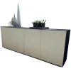Scholtissek Kommoden & Sideboards|Sideboard Farn Front Glas 9010 Weiss Matt Außen Und Innern Schwarz Matt
