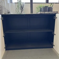 Scholtissek Kommoden & Sideboards|Sideboard Farn Front Glas 9010 Weiss Matt Außen Und Innern Schwarz Matt