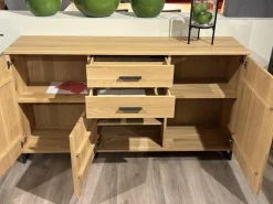 Wimmer Kommoden & Sideboards|Sideboard Filia Rustikale Asteiche Bianco Griffe Metall RAL 7021 Schwarzgrau