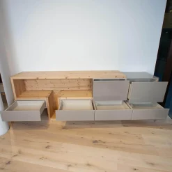 Forcher Kommoden & Sideboards|Sideboard Fineline Fichte Altholz Bianco Glas Farbe 408 Terra