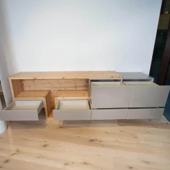 Forcher Kommoden & Sideboards|Sideboard Fineline Fichte Altholz Bianco Glas Farbe 408 Terra