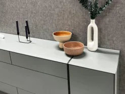 Hülsta Kommoden & Sideboards|Sideboard Fonis Lack Grün Rosa Metallgestell Strukturlack Anthrazit