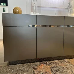 Christine Kröncke Kommoden & Sideboards|Sideboard GAP Lack Terra Grau Braun Matt Mit Griffmodulen Chrom