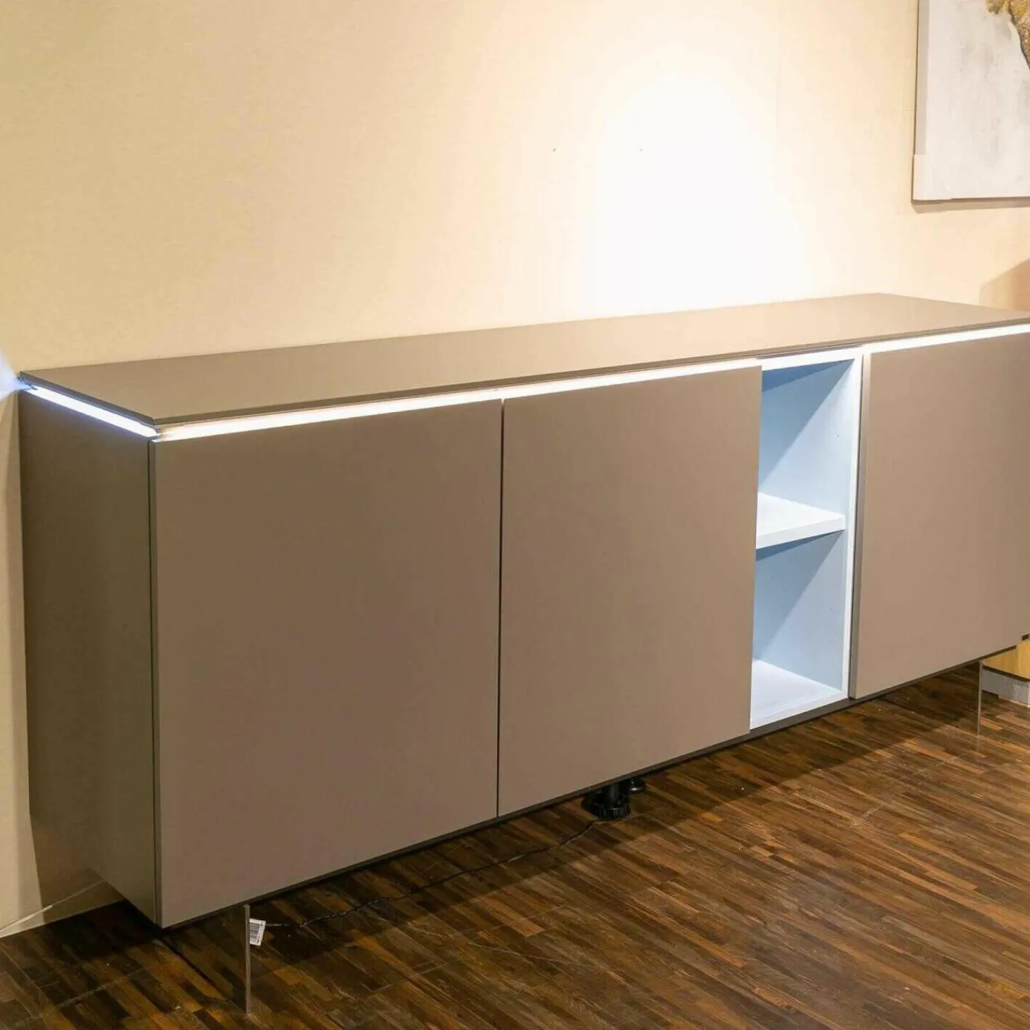 IRO Kommoden & Sideboards|Sideboard GM Merano Lack Eisblau Inklusive LED Beleuchtung